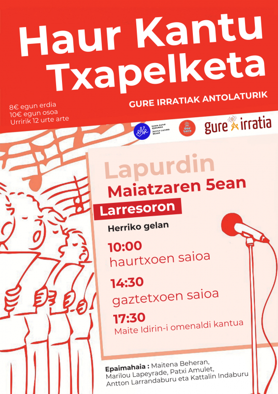 lapurdiko_haurrak_taula_gainean_kantuz_igandean